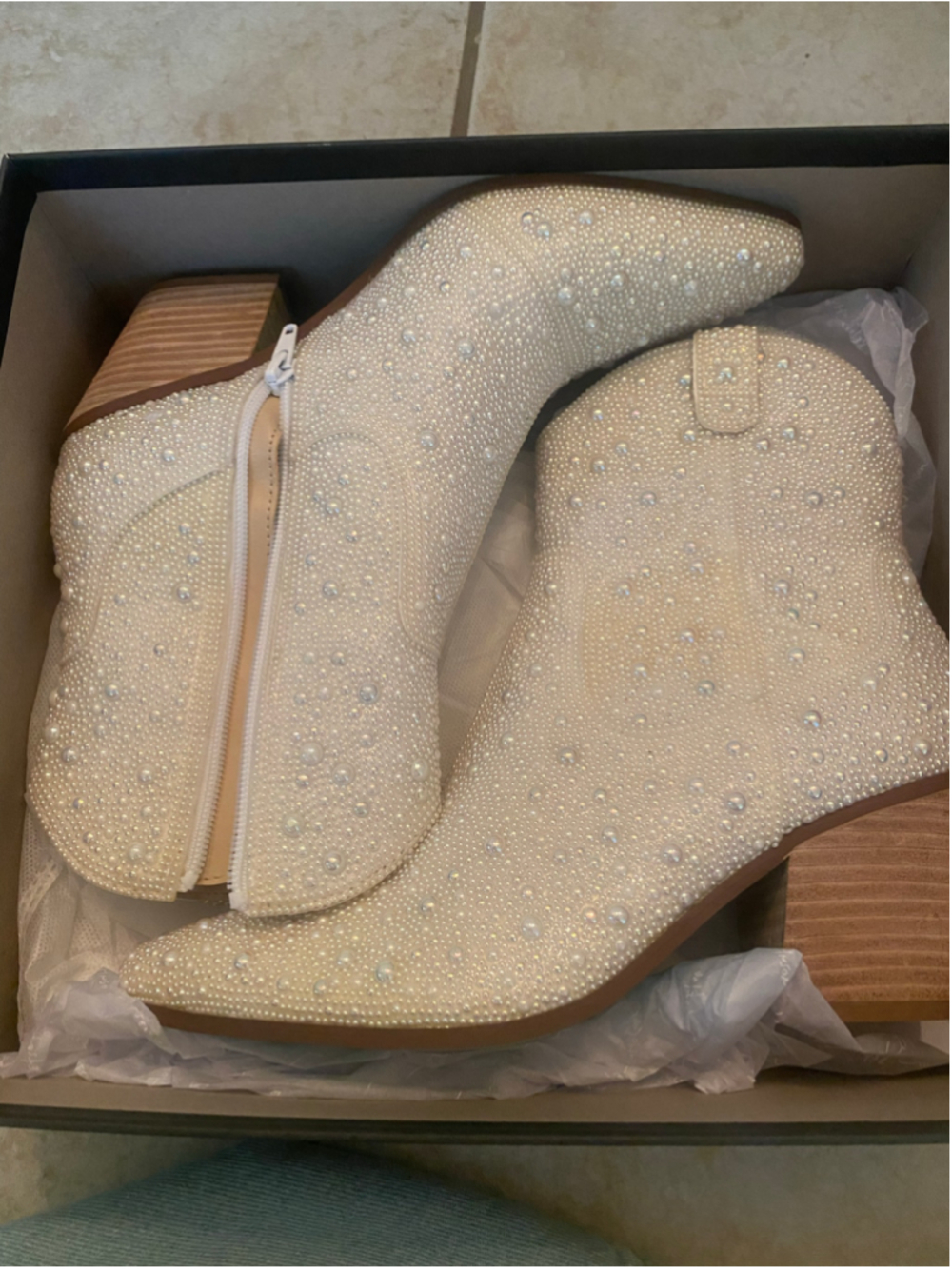 Betsey Johnson Diva Pearl Embellished Boots - BRAND NEW! 8.5 lol